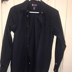 Dark Blue and Green Chaps Dress Shirt